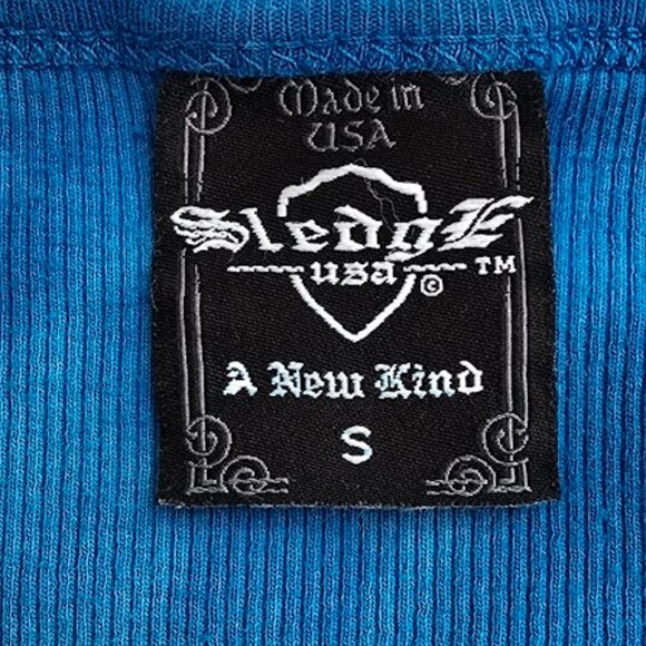 Sledge USA Vintage Y2K Graphic Tie Dye Elbow Sleeve Combed Cotton Embellished - Picture 6 of 6